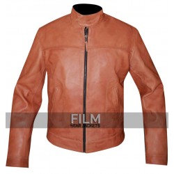 Motorcycle Mens Slimfit Bomber Leather Jacket